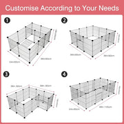VISCOO 12 Panels Small Animal Playpen, 48" x 24" x 16" Guinea Pigs Cages | C&C Cage for Guinea Pigs with Waterproof Mat, Puppy Play Pen, Bunny Playpen, Indoor Outdoor Portable Metal Wire Yard Fence