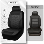 CAR PASS Car Seat Covers Full Sets, Front & Split Rear Bench for Car, 3D Tyre Embossed Automotive Interior Covers, Airbag Compatible, Quick Setup Universal Fit Seat Covers for Car, SUV(Charcoal)