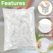 MAQIHAN 100 Bowl Covers Bread Proofing - Extra Large Plastic Wrap for Food | Stretch Elastic Food Covers for Outside, Reusable Shower Caps for Sourdough Bread Starter Basket, Baking Essential Supplies