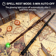 WinSence Light Up Magic Wizard Wand with Sounds & 4 Lightings Illuminating Witch Sorcerer Toys for Kids Cosplay Party Favors, 2 Pack, Black & Brown