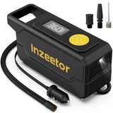 150 PSI Tire Inflator Portable Air Compressor with Digital Pressure, Black | 12V DC Auto Shutoff Air Pump Emergency LED Light for Car Tires, Bicycle & Balloons