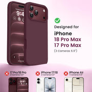 GONEZ for iPhone 18 Pro-Max Case/17 Pro Max Case, Compatible with MagSafe | Burgundy, Screen Protector, Full Camera Protection, Premium Silicone Cover Shockproof Drop Protection Slim Phone Case