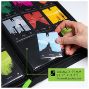 Vault X 9 Pocket Zip Trading Card Binder 360 Cards Exo-Tec (Black) | Holds 360 standard-size TCG cards in 20 side-loading 9-pocket pages. Padded, water-resistant Exo-Tec cover.