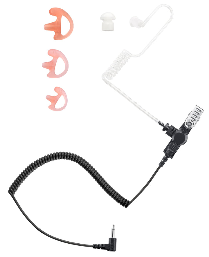 commountain 3.5mm Listen Only Earpiece for Speaker Mic | Acoustic Tube Receive Only Headset with 3 Ear Molds, for Police, Security & Law Enforcement