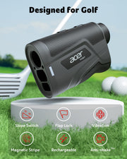 Acer Gadget Golf Rangefinder with Slope On/Off, 800/1200Yards, Golf Gifts | 6X Magnification with Flag Pole Locking Vibration, Rechargeable Battery with Magnetic Stripe, Golf Accessories for Men.