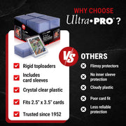 Ultra Pro 3" x 4" Clear Regular Toploader & Card Sleeves Bundle, 200 Pack | Durable Rigid Plastic Protection for Valuable Collectible Cards with Crystal Clear Display During Storage, Trading & Shipping