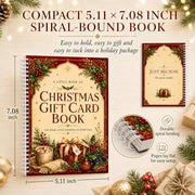 Christmas Gift Card Book for Adults, 5x7 Spiral Bound Gift Card Holder | 12 Surprise Pages | Add Gift Cards or Cash | Write-In Notes | Holiday Keepsake | Stocking Stuffer for Women