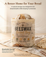 Aongan Beeswax Bread Bag for Sourdough & Artisan Bread Storage, Reusable | Natural Materials,17 × 13 in Large, Fits Homemade Bread, Breathable Storage, Sustainable Living,Reusable