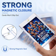 Zeerun 10 Pack Magnetic Card Holders, 35pt UV Protection TCG Trading Cards | 2.5 x 3.5 inch; Archival Safe Non-PVC Acid-Free Material; Ultra Clear Scratch Resistant; Peel-Off Protective Film;