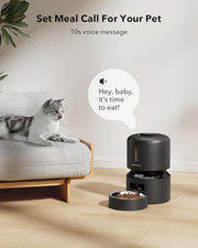 PETLIBRO Automatic Cat Feeder, Timed Dry Food Dispenser for Cat & Small Dog | Programmable Pet Feeder with Portion Control, Airtight Storage, Voice Meal Call, Dual Power Supply, Anti-Jam Design, 3L Black