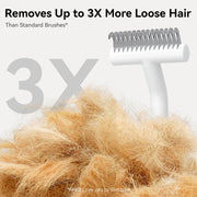 aumuca Undercoat Rake for Dogs, Deshedding & Dematting Comb for Cats, Horse | Dog grooming rake & dog shedding brush in one | Lifts undercoat in a single pass | Gentle on matted hair & sensitive skin