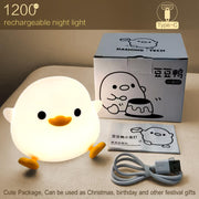 YR YRHH-PET Duck Cute Lamp, Squishy Night Light, Kids Gifts Baby Room Decor | Safe Silicone Bedside Lamp, College Boy Girl Xmas Cute White Elephant Gift, Touch Animal Nursery Nightlight, Dodo Ducky Stuff