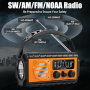 QAUYYW Solar Hand Crank Emergency Radio, 20000mAh AM FM NOAA Weather Radio