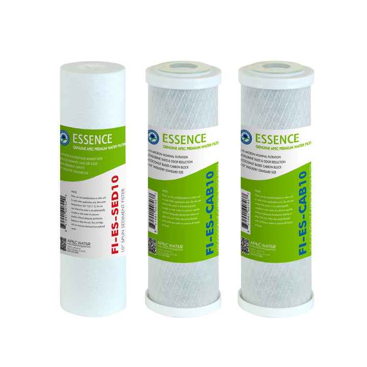 APEC Water FILTER-SET-ES Replacement Reverse Osmosis Pre-Filter Set | Stages 1-3, for APEC Essence Series, 6 Month Set, Removes Dust, Particles, and Rust, Reduces Chlorine, Taste, and Odor