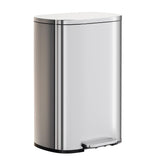PayLessHere | 13G Trash Can with Lid | Steel | Removable Inner Bucket | Made of Stainless Steel | Soft-Close Step Pedal | Hands-Free Use | Easy to Clean | for Kitchen, Office, Bathroom