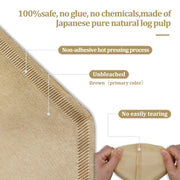 Irekamons #4 Cone Coffee Filter 8-12 cup, Unbleached Natural Paper, No Blowout, Disposable for Pour Over and Drip Coffee Maker, 100 Count