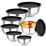 YJSLICT Stainless Steel Mixing Bowls with Lids, 7-Piece Nesting Bowl Set | 7 Sizes: 0.7–4.5 QT, Stackable Stainless Steel Mixing Bowls with Lids for Baking, Prep, Serving and Storage