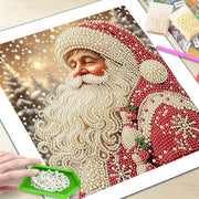 Pearl Diamond Art Kit for Adults, 3D DIY Diamond Art Kits for Santa Claus | Christmas DIY Special Shape Plastic Pearl Painting Kit With Gem Art Crafts For Beginners,Home Wall Decor 13.8 x 13.8 Inch