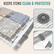 Fygrip Rechargeable Cordless Pump Vacuum Storage Bags, 12 Jumbo | 80% Space Saver Plastic Packaging Bags for Clothes, Travel Luggage & Bedding, Closet Organization