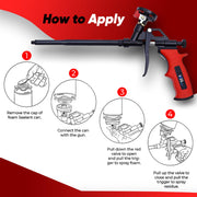 Expanding Spray Foam Gun, 1 Insulation Dispensing Guns + 9 Extenders | Heavy Duty Metal Body Dispensing Foam Gun insulation Applicator, Suitable for Caulking, Filling, Sealing, Heat insulation