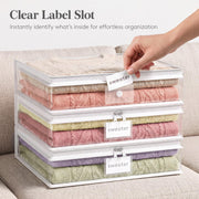Lifewit 6 Pack Clear Zippered Storage Bags, Plastic Sweater Storage Bags Clothing Organizer for Blankets Linen Sweater Bed Sheet Quilt Clothes (15.7 x 13.8 x 3.9 Inch)