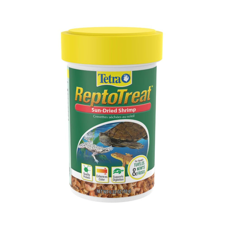 Tetra ReptoTreat Sun-Dried Shrimp For Aquatic Turtle, Newts & Frogs, .35 oz | 100% Natural Shrimp Provides Protein To Enhance Color & Support Digestion, Feed As Supplemental Treat Along With Staple Food