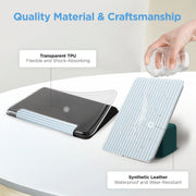 Vane Oak Clear Case for 7'' Kindle Paperwhite 12th Gen 2024 & Colorsoft | Auto Wake/Sleep, Clear PC Case, Soft TPU Edge, Lightweight, For Bookish Travelers, Elegant Print, Blue & White Stripes