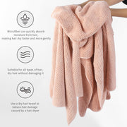 Laojbaba Microfiber Hair Towel Quick Dry Hair Towel Hair Drying Towels Suitable for All Kinds of Hair Ultra Absorbent Long and Thick Hair 20X40inch Lotus Root Pink (1pcs)