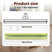 Ferrochef 12 Inch T Bar Applicator for Coating Green Flocked Cotton Sleeve T Shaped Frame Floor Finish Tool Kit for Wood Surface Concrete Floors Finishing DIY Paint Sealant