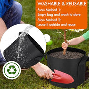 Gardzen 10-Pack 10 Gallon Grow Bags Fabric Pots with Heavy Duty Handles | Excellent Drainage & Breathability, Thickened 300G Nonwoven Fabric, BPA Free, Durable for Vegetable & Flower Growing