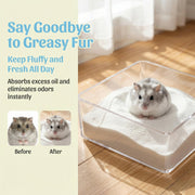 Sukh Hamster Sand Bath - White Fine Silica Sand, Hamster Hides & Cleaning | Dust Free Sand Bath for Hamster, Guinea Pig, Chinchilla, Gerbil, Syrian Mice, Small Pet Cage Bedding Accessories,14oz