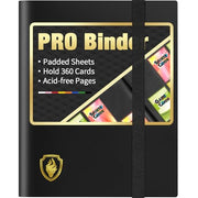 Heavy Duty Card Binder, Fabmaker 9 Pocket Trading Card Binder for 360 Cards | Sleek Side-Loading Card Album, Sturdy Card Collection Folder for Game Cards, Sport Cards, Black