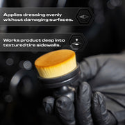 Blackline Tire Shine Applicator Brush - Soft Bristle, Mess-Free, with Stand | Soft-bristle applicator spreads tire dressing evenly, no streaks or sling. Works with gels, creams & liquids, includes stand