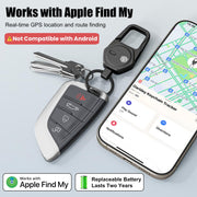 Oaridey Keychain, Works with Apple Find My Only, Carabiner Car Key Chain with GPS Tracker, Heavy Duty Key Finder for Luggage, Anti-Lost Key Tracker with 2-Year Battery Life, High-Precision, Black