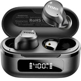 TOZO NC9 Hybrid Active Noise Cancelling Wireless Earbuds, 60H, LED Display | 6 Mic ENC Clear Calls, Deep Bass Sound, IPX8, in Ear Bluetooth 5.3 Headphones,32 EQs via APP, Comfort Fit Ear Buds, Black