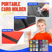 Card Binder 9-Pockets, Trading Card Binder, 20 Pages, 360 Card Capacity Collection Binder, Card Folder for MTG, TCG, Game Cards & Sports Cards（Red）