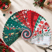 Christmas Jelly Roll Fabric for Quilting, 40 Precut 2.5" x 44" 100% Cotton Fabric Strips | Holiday Quilting Fabric Bundle for Sewing, Christmas Quilt Projects & DIY Crafts (Mistletoe Lane)