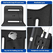 VUP Running Armband 360°Rotatable for iPhone 17/16/15/14/13/Pro Max/Pro/Mini/12/11/SE/Xs/XR/X/8/7/Plus, Fits All 4-6.7 Inch Smartphones, with Key Holder Phone Armband for Running Hiking Biking (Black)