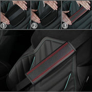 NBTEPEM 6 PCS Car Steering Wheel Cover Set, Microfiber Leather Steering Wheel Covers Universal 14.5-15 inch, Center Console Cover, Seat Belt Cushion, Cup Holder Coaster, Car Accessories Set Red