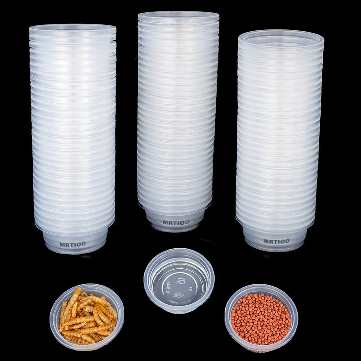 Lizard Crested Gecko Food Water Feeding Cups, 100 pcs, 0.5oz