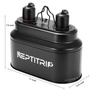 REPTITRIP Reptile Heat Lamp Fixture, Dual Light Fixture with Two Switches | Max 160W Each E26 Socket, Compatible with ceramic heat emitter, basking heat lamp, UVB bulb, for Bearded Dragon turtle lizard