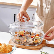 M MCIRCO 4-Piece Glass Casserole Baking Dish, Set of 2 Casseroles With Glass Lids, 1.9 Qt and 3 Qt
