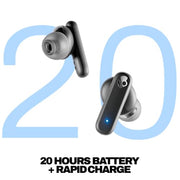 Skullcandy Smokin’ Buds Wireless Noise Isolating Earbuds - True Black | In-Ear Fit, Bluetooth, 20 Hours Battery, IPX4 Sweat and Water Resistant, Microphone for iPhone Android, Commuting, Studying