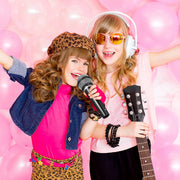 NUOBESTY Kids Pretend Microphone Toy Plastic Fake Microphone Prop Costume | For Birthday Party Favors Pretend Play Black
