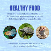 Amzey 2.3 oz Dried River Fish - Natural Food for Turtles, Terrapins, Reptiles and Large Tropical Fish