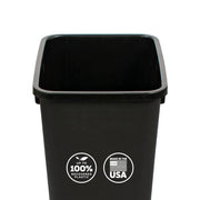 Glad Open Top Plastic Trash Cans | 12 Gallon, Black | 2 Pack