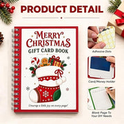 DIY Spiral Bound Christmas Gift Card Book, 5x7 Holiday Gift Booklet,4 Pack | 10 Themed Pages,Spiral Binding,Add Cards,Coupons,Write-In Notes,Festive Christmas Holiday Designs,Greeting Card Book