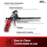 Expanding Spray Foam Gun, 1 Insulation Dispensing Guns + 9 Extenders | Heavy Duty Metal Body Dispensing Foam Gun insulation Applicator, Suitable for Caulking, Filling, Sealing, Heat insulation