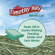 Kaytee Wafer Cut Timothy Hay for Rabbit & Guinea Pigs, 60 Ounce | Less mess. Rabbit hay peels in layers. High fiber, guinea pig food