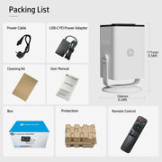 HP Projector Built-in Apps, USB-C Power Bank Compatible for Outdoor MC400 | Portable Mini Projector with WiFi 6 and Bluetooth 5.4, 1080P/4K Supported, Auto Keystone & 90° Rotatable, Smart Android TV OS
